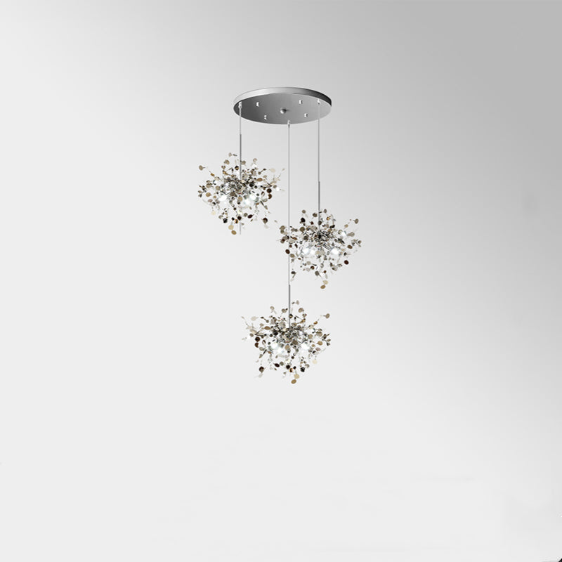 Dimmable Artsy Pendant Light With Stainless Steel Settings